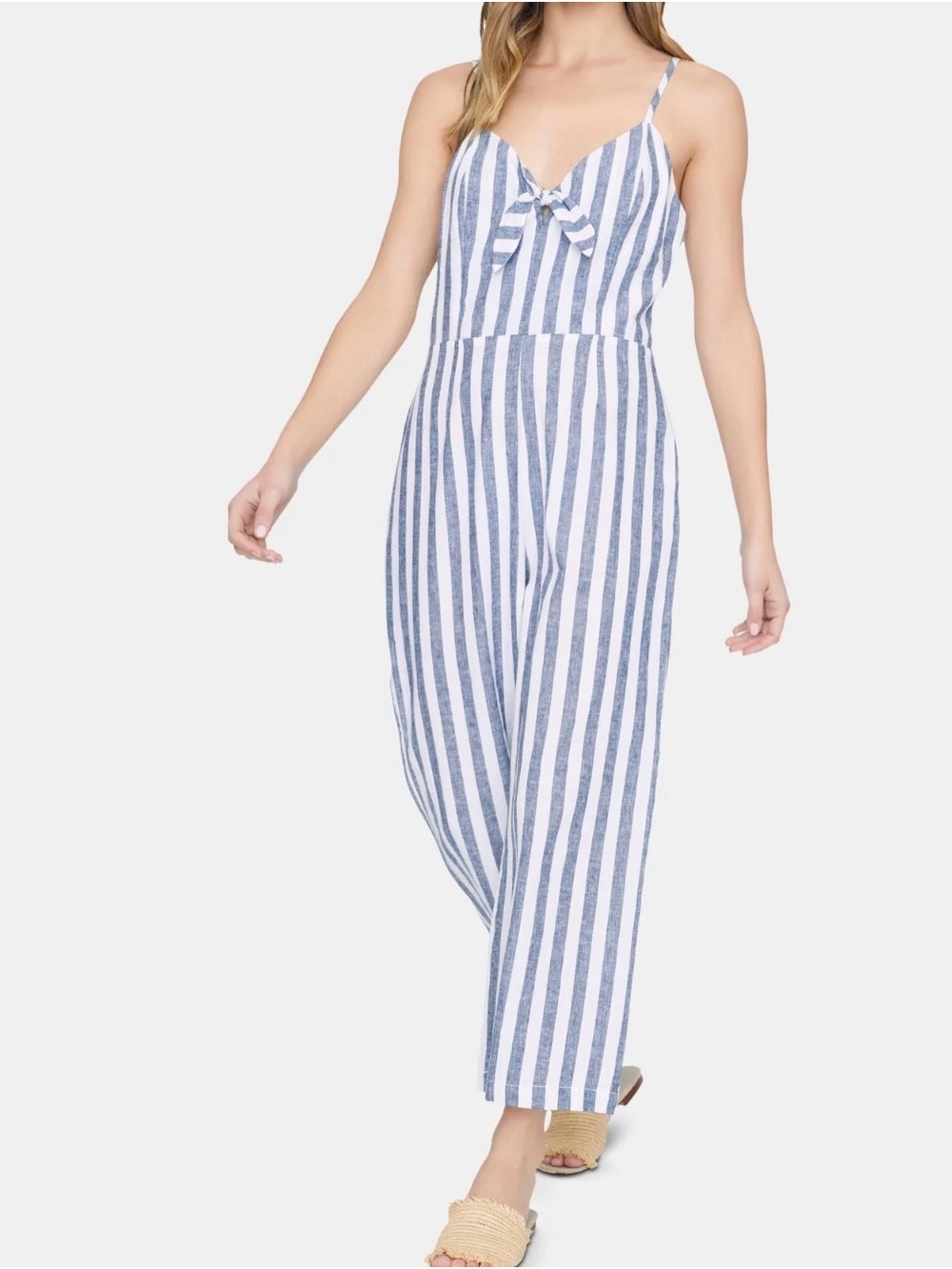 Sanctuary Blue & White Vertical Stripe Spaghetti Strap Jumpsuit